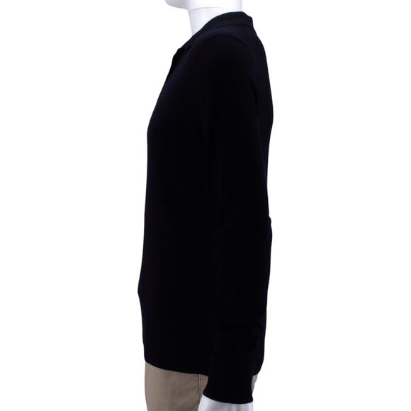 The Men's Store Bloomingdale's Merino Wool Polo Sweater Medium Black Classic Fit - Picture 3 of 7